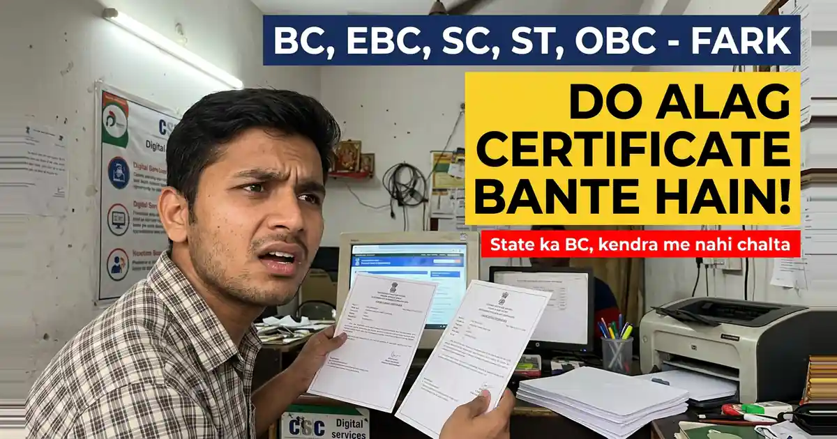 OBC, BC Aur EBC - Ek Hi Aadmi Ke Do Alag Certificate Bante Hain, Aur Yahi Sabse Badi Uljhan Hai