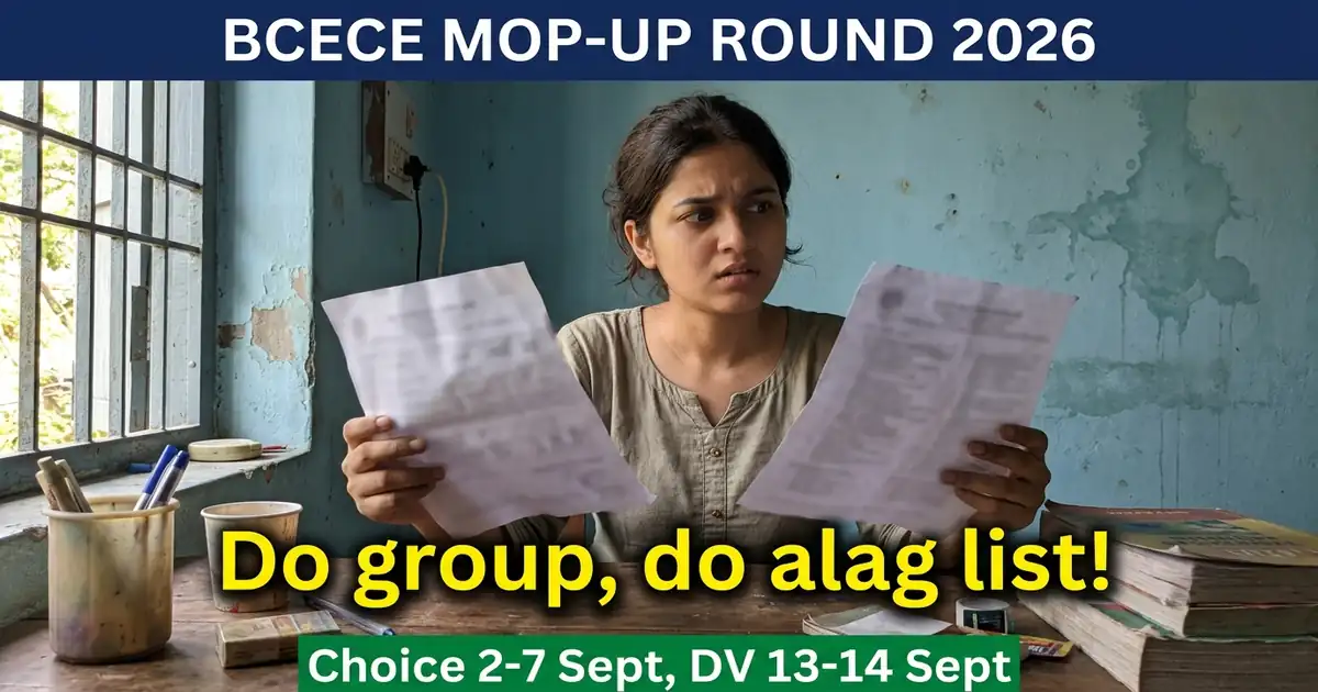 BCECE Ka Mop-Up Round - Aakhri Daur, Aur Do Group Ki Seat Matrix Alag-Alag Aati Hai