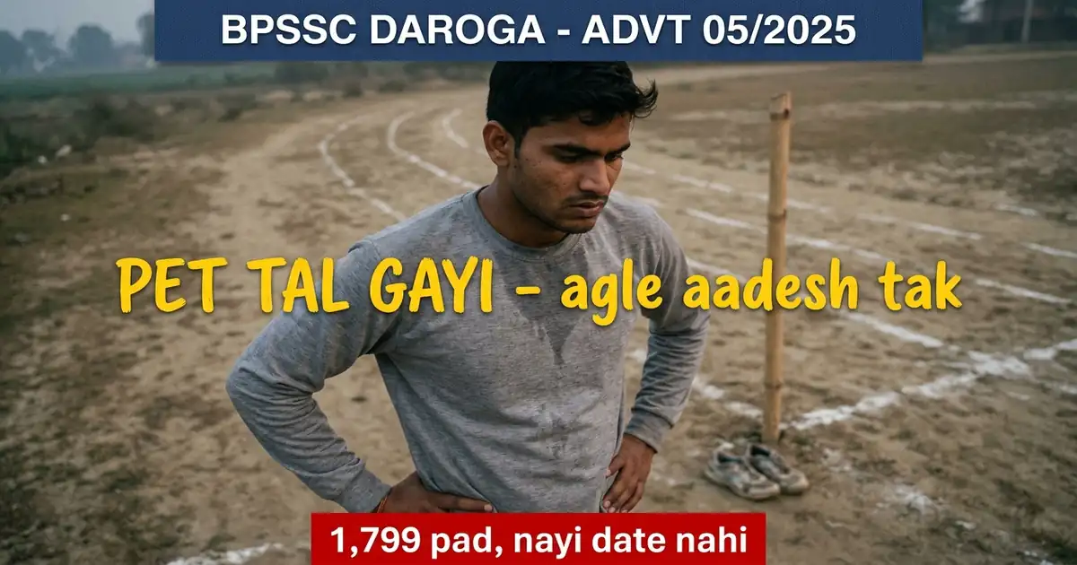 Daroga Ki PET Aur Document Verification Sthagit - Agle Aadesh Tak, Aur Nayi Tareekh Abhi Nahi Aayi
