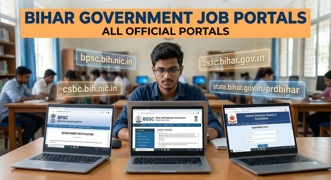 Bihar Government Job Portals 2026 - All Official Sarkari Naukri Websites
