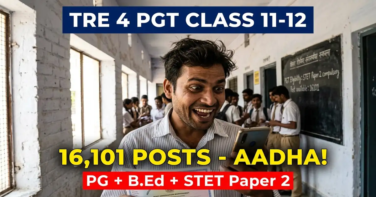 BPSC TRE 4 PGT Class 11-12 - 16,101 Posts, Kul Vacancy Ka Aadha Hissa