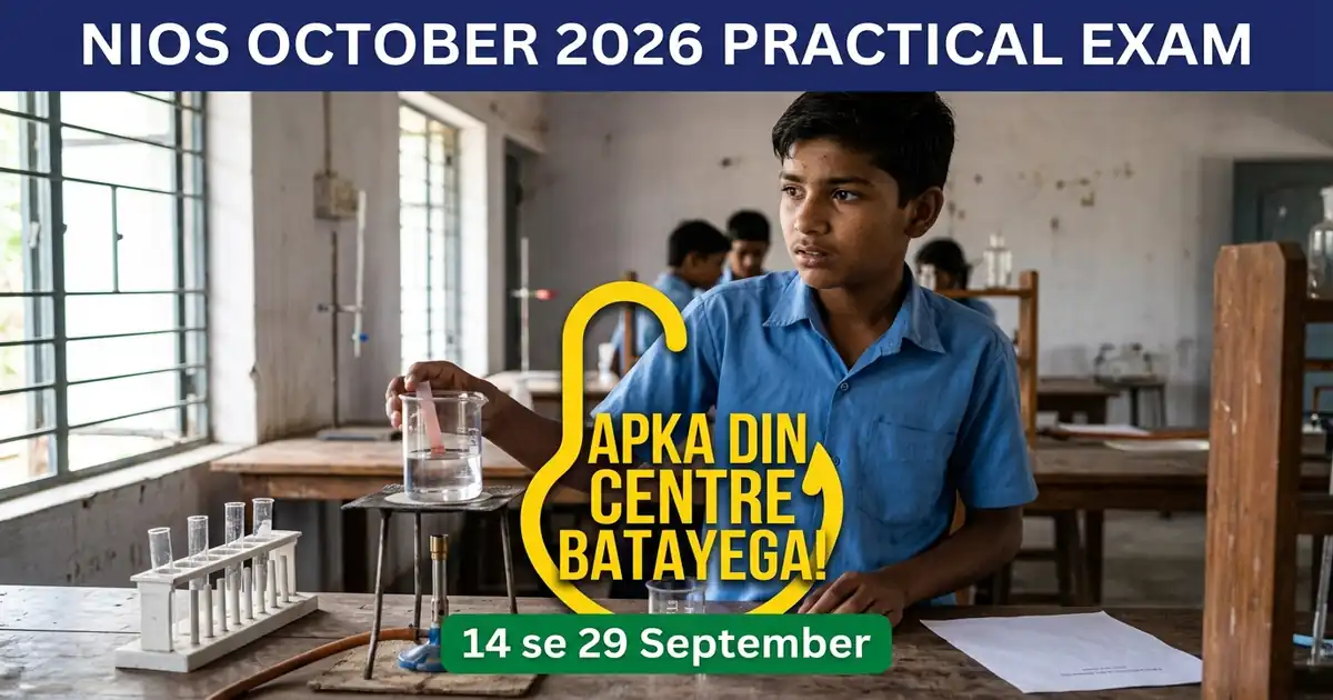 NIOS October 2026 Practical Exam 14 Se 29 September - Poora Date Sheet, Aur Apni Asli Tareekh Sirf Apne Study Centre Se Hi Pata Chalegi