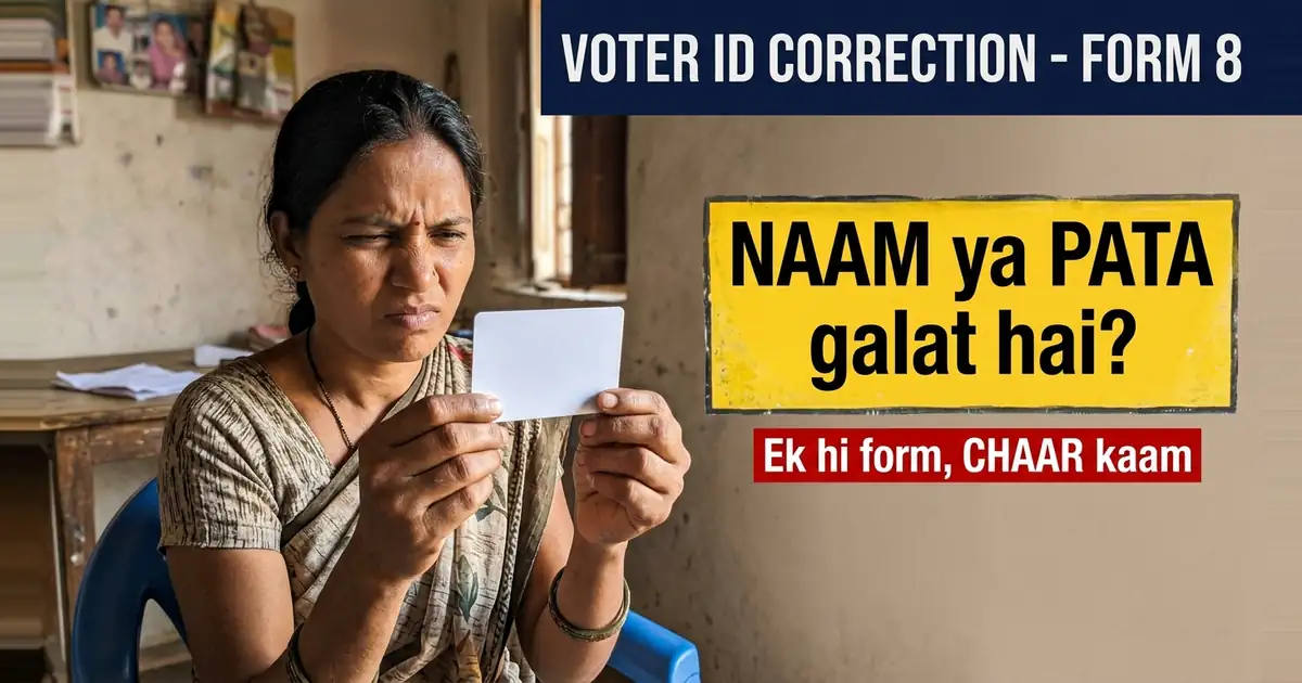 Voter ID Me Naam, Pata Ya Photo Galat Hai? Char Alag Kaam Ek Hi Form Se Hote Hain