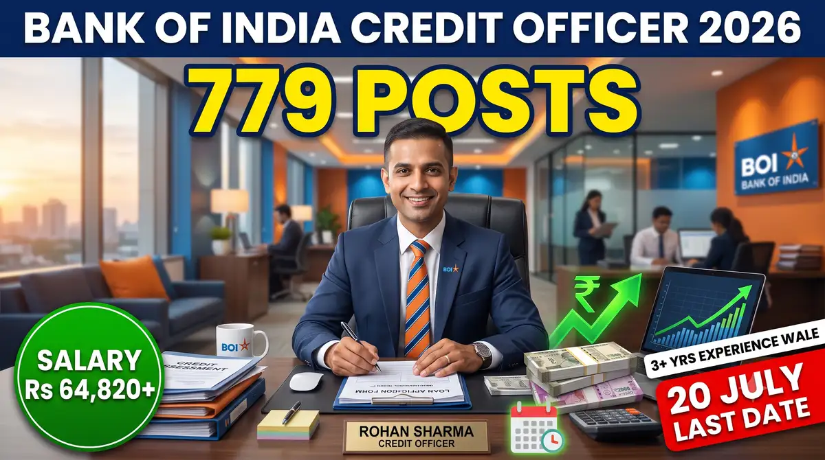 Bank of India Credit Officer Recruitment 2026 - 779 Posts (MMGS-II/III, SMGS-IV), Apply by 20 July