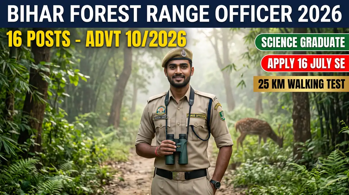 Bihar Forest Range Officer Recruitment 2026 - 16 Posts (Advt 10/2026), Apply 16 July Se