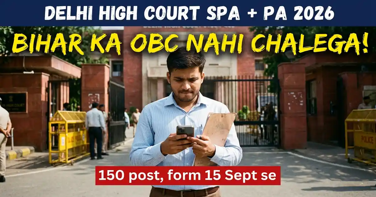 Delhi High Court Senior PA Aur PA Bharti 2026 (Form 15 September Se): 150 Post, Par Bihar Wale OBC Ka Laabh Nahi Le Payenge - Ye Baat Pehle Samajh Lijiye