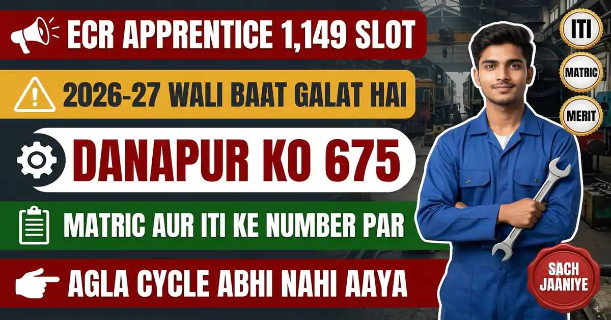 ECR Apprentice Ke 1,149 Slot - Par Jo '2026-27' Har Jagah Chal Raha Hai, Wo Notification 2025-26 Ka Tha Aur Band Ho Chuka Hai