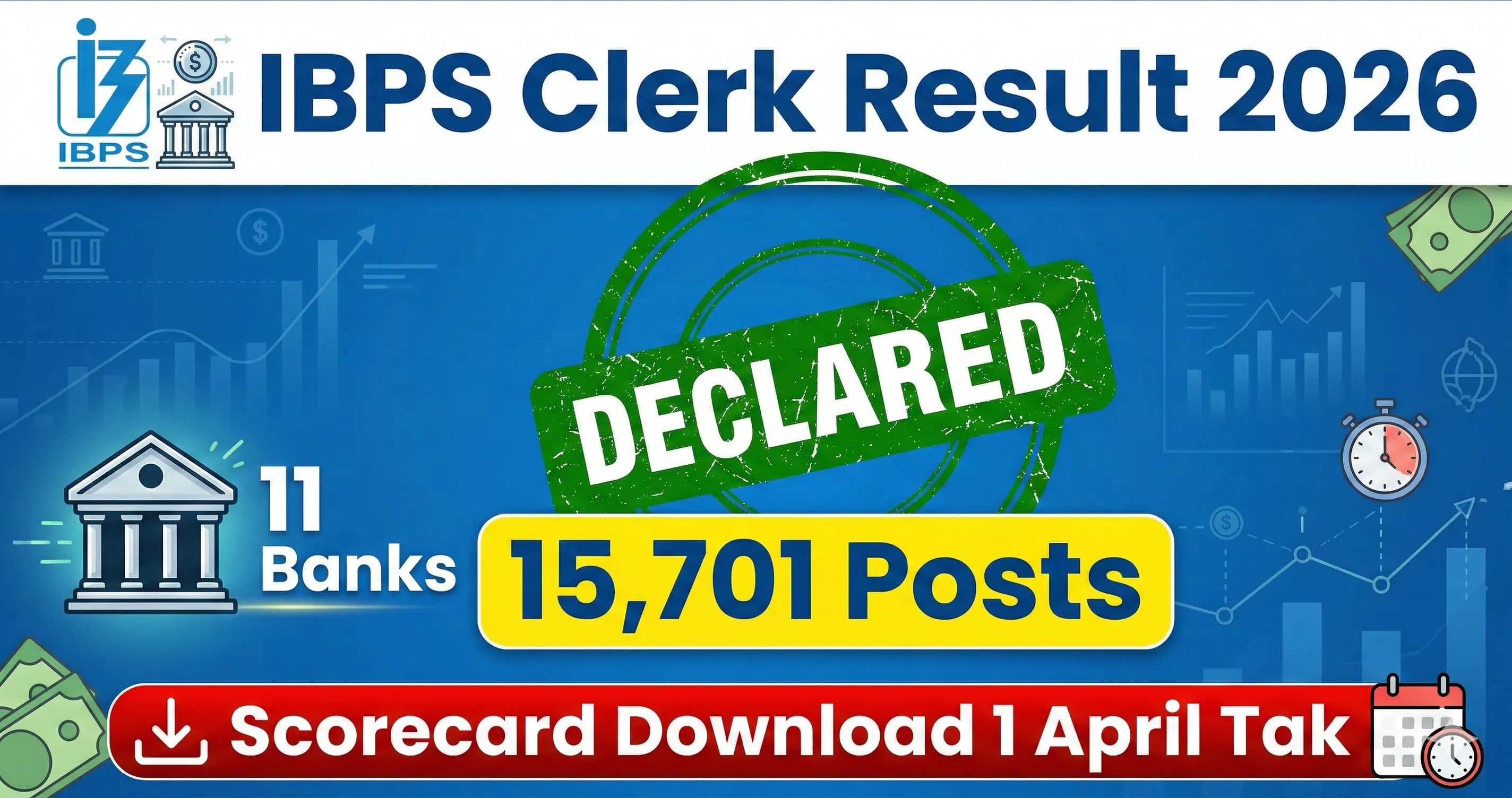 IBPS Clerk Mains Result 2026 OUT - CRP CSA XV Scorecard Download