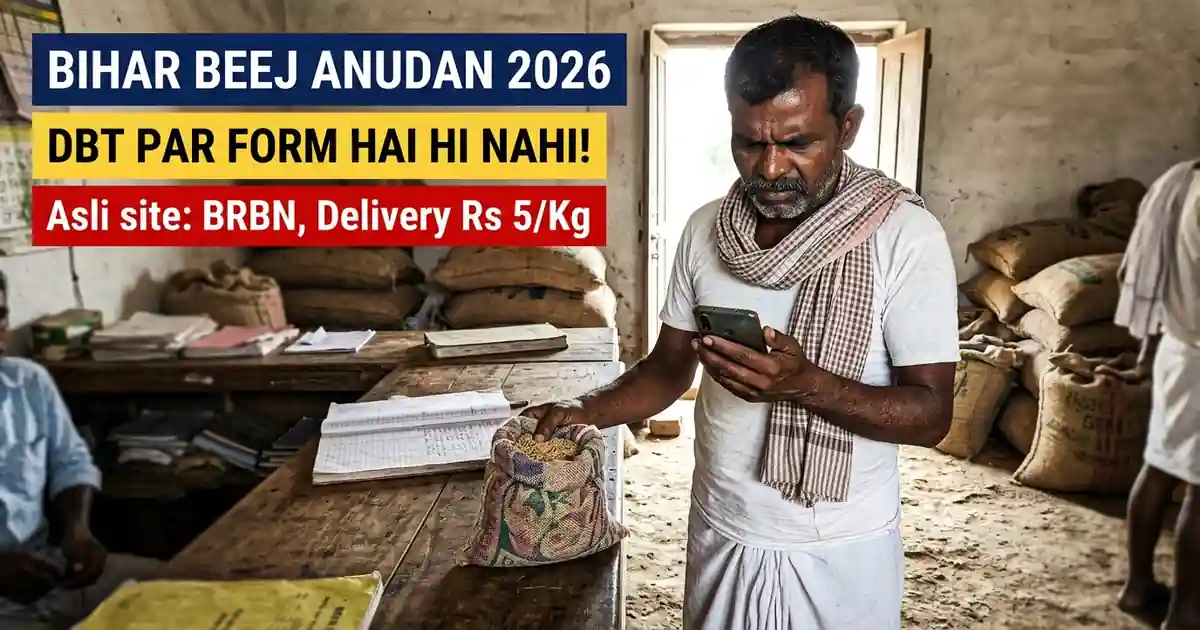 Bihar Beej Anudan 2026 - Aavedan DBT Portal Par Nahi, BRBN Par Hota Hai (Aur Home Delivery Ka Alag Paisa Lagta Hai)