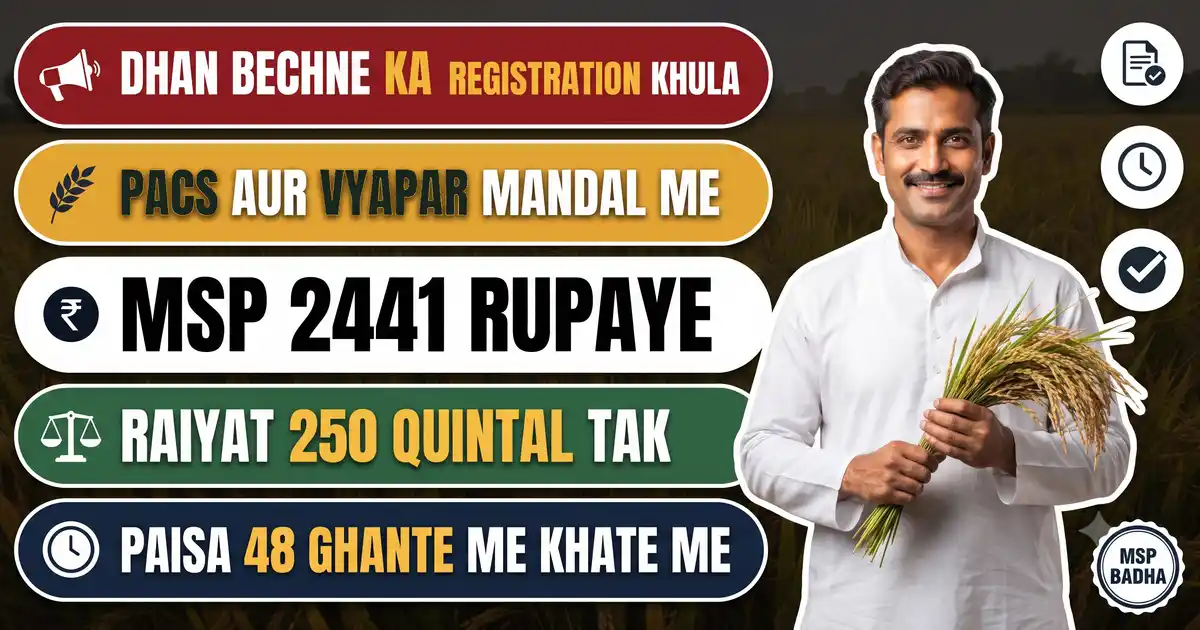 Bihar Dhan Adhiprapti 2026-27 Ka Registration Khula - MSP Rs 2,441 Aur Grade A Ka Rs 2,461; Raiyat 250 Quintal, Gair-Raiyat 100 Quintal Tak Bech Sakte Hain