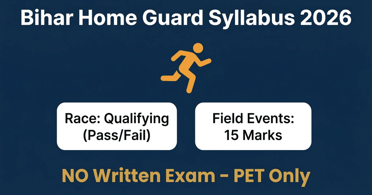Bihar Home Guard Physical Test 2026 (PET/PMT): Race Qualifying Time ...